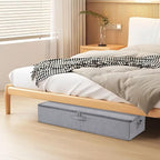 Underbed Storage Organizers, 31.5 x 15.7 x 5.9 Inch Container Bags with Lids and Handles, Storage Boxes for Blanket, Pillows, Shoes, Grey, 2 Pack