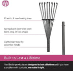 Yard Butler World’s Greatest Shrub Rake | Heavy Duty All Steel Rake with Ergonomic Garden Claw, 20 Free-Floating Tines & Long Metal Handle – Lawn, Yard, Bed, Landscape for Leaves, Grass & Debris, 8"
