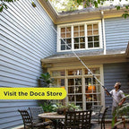 DOCA Telescoping Pole Attachment - Extension Pole for Cleaning, Feather Duster, Window Washing Kit, Paint Roller, Window Squeegee - High Reach Extendable Kit for Indoor & Outdoor - Hinge Tip