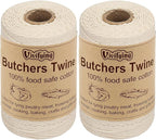 Vivifying Butchers Twine, 2pcs x 656 Feet Food Safe Cotton Bakers Twine String for Tying Meat, Making Sausage, Trussing Turkey, Roasting, Cooking and Packing(Beige)