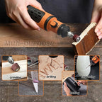 8V Cordless Rotary Tool Kit, 5-Speed rechargeable Kit, USB Charging with 79 Accessories Multi-Purpose Power Tool for Sanding, Polishing, Drilling, Etching, Engraving, DIY Crafts