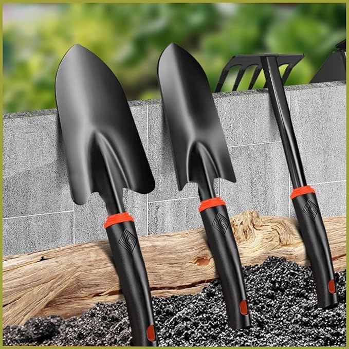 Garden Tool Set, Includes 1/8-inch Mesh Gardening Sifter, Trowel, Transplanter, and Cultivator for Outdoor Gardening, Ergonomic Yard Tool Kit