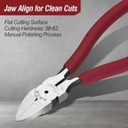 KATA 6-Inch Flush Cut Wire Cutters, Heavy Duty Side Cutter Pliers with Safety Cap, Sharp Snips for Crafting, Zip Ties, Floral Wire, Electrical, Jewelry, Chicken Wire, Artificial Flowers