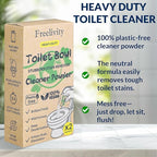 Freelivity Heavy Duty Toilet Bowl Cleaner Powder - Cleans Hard Water Rings, Calcium Buildup & Stains - 2 Treatments - Plastic-Free, 1 Pack