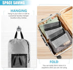 Laundry Bag Backpack, Extra Large Travel Laundry Bag with Mesh Pocket & Adjustable Shoulder Straps,Dirty Clothes Travel Bag for College Students Dorm,Apartment(Light Gray)