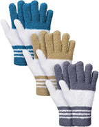Patelai 3 Pairs Microfiber Plant Dusting Gloves Leaf Cleaning Gloves for Indoor Plants, Blinds, Furniture, House (Dark Blue,Gray,Khaki,White,Large)