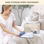 Ofiray-home Over Door Organizer with Drawers, 5-Tier Hanging Storage, Removable Bins & 10 Side Pockets. For Closet, Baby Items, Yarn, Bedding, Clothes, Toys, Towels - Beige