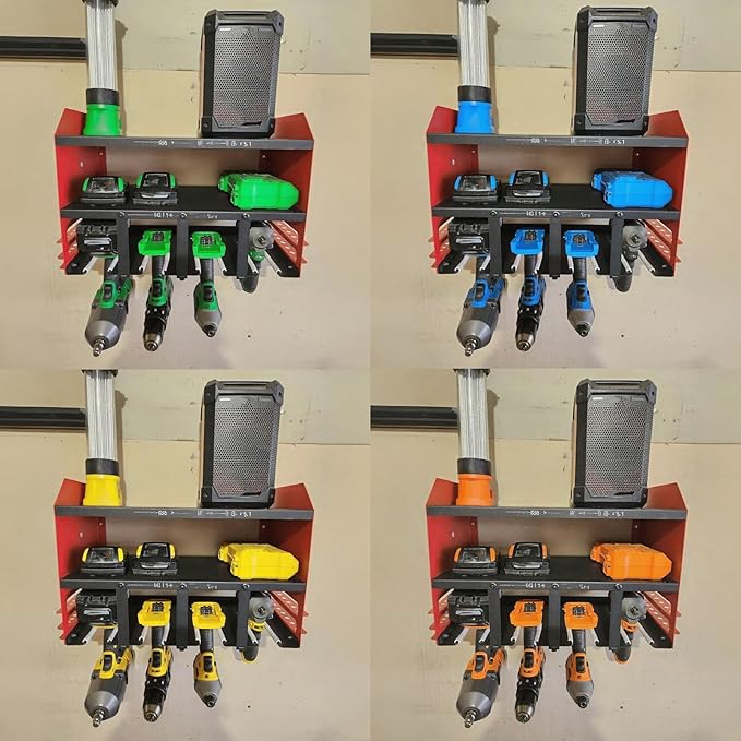 Power Tool Organizer Wall Mount, Utility Racks 3 Layers Storage Rack, Mini Chainsaw, Heavy Duty Iron Garage Tool Organizer Storage for Workshop Shed Pegboard Basement