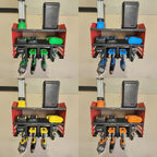 Power Tool Organizer Wall Mount, Utility Racks 3 Layers Storage Rack, Mini Chainsaw, Heavy Duty Iron Garage Tool Organizer Storage for Workshop Shed Pegboard Basement