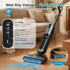 OLIXIS Wet Dry Vacuum Cleaner, Cordless All-in-One Vac Mops, Vacuum Mop with Self-Cleaning System, Dual Water Tank Design, Tangle-Free Brush, Dual-Edge Cleaning, 35-Min Runtime