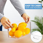 STORi Bliss 10" x 6" Open Clear Pantry Organizer Bin, Plastic Containers with Handle for Kitchen, Fridge, Cabinet, Closet, Bathrom, Undersink Storage Made in USA