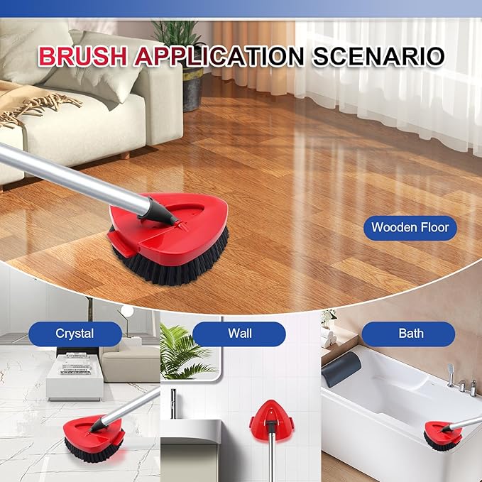 Mop Replacement Head for O Cedar Spin Mop 1 Tank System, 4 Head with 3 Mop Replace Head & One Scrub Brush Head,Microfiber Spin Mop Refills and Floor Scrubber Mop Replace