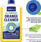 Orange Oil Cleaner Concentrated 25.36 fl oz (1 : 1000) - makes up to 200 Gallons Multi-Use Adhesive & Grease Remover, Custom-Dilution Citrus Degreaser for Floors, Kitchen & Bath