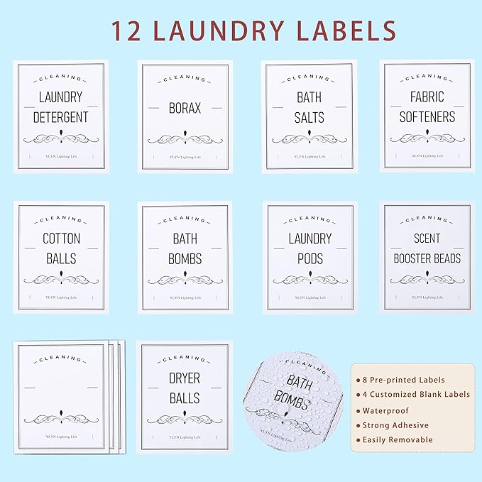 2 Pack Laundry Room Organization Glass Jars- Laundry Pods Container With Airtight Bamboo Lid- Dishwasher Pods Container. Laundry Jars For Detergent Powder, Dryer Balls,Scent Boosters(0.5+0.8Gallon)
