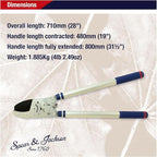 Spear & Jackson 8290RS Razorsharp Heavy Duty Telescopic Ratchet Anvil Loppers, Extendable 40 1/2" Handles, Ideal for Cutting Thick Hard To Reach Branches, Powerful Ratcheting Mechanism