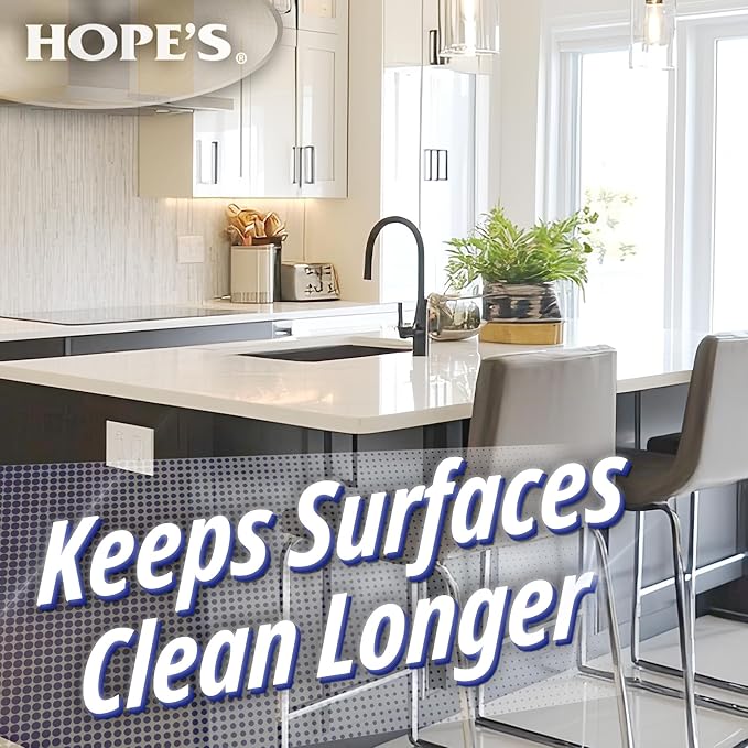 HOPE'S Perfect Kitchen Cleaner Spray - 32 Oz No-Residue All Purpose Cleaning Spray - Multisurface Degreaser for Counters, Stoves, Microwaves, and More - Pet and Home Safe - Pack of 12