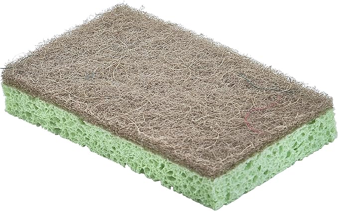 Superio Non-Scratch Cellulose Sponge Scrub Heavy Duty Kitchen Sponges Scrubbers with Scouring Pad (1)