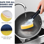 Sponge Brush Refills for OXO Dish Brush, 4 Pack Soap Dispensing Dish Refills, Scrub Replacement Head for Scrubber, Sponge Replacement Head Fits Soap Dispensing Handle