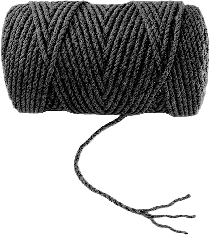 4mm x 500 Feet Black Jute Rope, Twine for Gardening Tomato Climbing Plant Tie Floristry Crafts Gift Wrapping Packing Decor