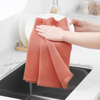 Homaxy 100% Cotton Waffle Weave Kitchen Dish Towels, Ultra Soft Absorbent Quick Drying Cleaning Towel, 13 x 28 Inches, 6-Pack, Coral
