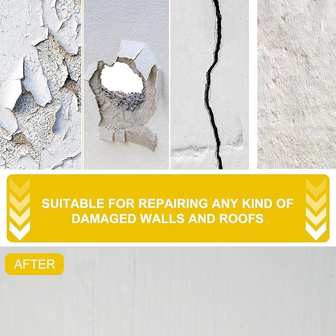 12" x 12" Drywall Repair Patch Kit (4-Pack) – Self-Adhesive Mesh for Large Holes in Walls & Ceilings | Includes Metal Scraper & Heavy-Duty Aluminum Patch Tools