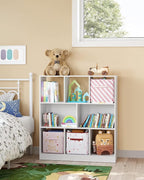 VASAGLE Bookcase, Bookshelf, Freestanding Storage Unit, 8 Open Compartments, Used Horizontally, Vertically, Upside Down, 11 x 35.4 x 39.4 Inches, for Living Room, Study, Office, White ULBC55WT