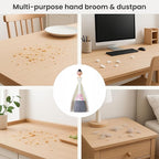 Vigar Mini Broom and Dustpan Set, Small Broom and Dustpan Set for Dust, Pet Hair, Car, and Crumb, Perfect for Home and Camping Essentials, White