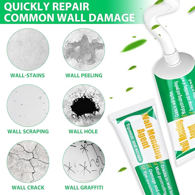Drywall Repair Kit - Large Hole Patch, Wall Mending Agent with Scraper - Easy to Fill Holes for Home Wall, Plaster Dent Repair - 2 Pcs