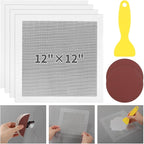 yeesport 4 Pcs Drywall Repair Kit, 12×12" Self Adhesive Mesh Patches with 2 Sanding Pads & 1 Scraper, Aluminum Dry Hole Repair Tools, Wall Repair Patch Kit for Ceiling