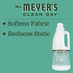 MRS. MEYER'S CLEAN DAY Liquid Fabric Softener, Infused with Essential Oils, Paraben Free, Basil, 32 oz (32 Loads)