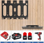 3-in-1 Metal Wall Mount Storage Rack for Milwaukee Chargers Batteries Drills,Battery and Charger Organizer, for 4x18V Batteries, M12-18C Chargers,M12-18FC Charger,M18 DFC,Power Tool Organizer