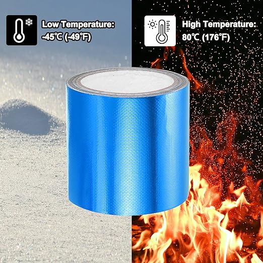 PATIKIL Awning Repair Tape 8m x 10cm Waterproof Canvas Tape High Adhesive Tear Repair Patch Kit for PVC Tarpaulin Tent Awning Fabric RV Sail Boat Cover, Blue (4" x26.24ft)