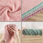 Reusable Microfiber Kitchen Cleaning Cloths – Super Absorbent, Quick-Drying Dish Towels for Kitchen Car Furniture Bowl Tea. 10.6" x 6.3" Coral Velvet Dishcloths Lint-Free Machine Washable 32 Pack Rags