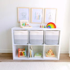 NaturalCozy 13 Inch Cube Storage Bins Cotton Rope Woven Baskets for Organizing 3-Pack | 13 x 13 Storage Cubes | Fabric Square Storage Baskets for Shelves Organizer, Kids Toy Bins, Closet Baby Nursery