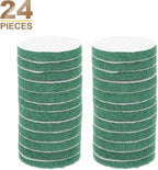 HARFINGTON 24pcs Scrubber Scouring Pads 180 Grits 3 Inch Drill Power Brush Hoop and Loop Surface Conditioning Disc Drill Scuffing Disc Scrub Pads for Home Kitchen Cleaning, Green