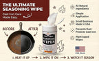 Cookware Care Cast Iron Seasoning Oil Wipes, 50 Wipes, Made in USA with Grapeseed Oil for Cast Iron Skillet, Blackstone Griddle (1 pack)