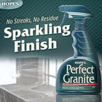 HOPE'S Perfect Granite & Marble Countertop Cleaner and Polish, Streak-Free, Ammonia-Free, 22 Ounce, Pack of 1