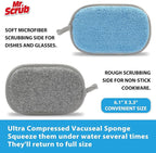 Sponges Kitchen Dish Sponge for Washing Dishes Cleaning Kitchen, All-Purpose, 12 Pack, Non Scratch, Rough Scrubbers Side for Non-Stick Cookware, Soft Microfiber Scrub Side for Dishes, Mr. Scrub