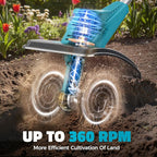 Cordless Tiller Cultivator Compatible with Makita 18V: MtiolHig Tiller for Gardening 360RPM Electric Garden Tiller, Brushless Rototiller 9" Width 6.3" Depth for Lawn/Soil Cultivation (No Battery)