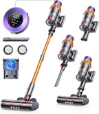 Cordless Vacuum Cleaner, 600W 50KPA 65Mins Cordless Stick Vacuum Cleaner With Touch Screen, Self-Standing,Wall Mount Charging, Handheld Vacuum Cleaners for Home/Pet Hair/Carpets/Hard Floors(X7A)