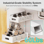 Under Sink Organizer Adjustable Height 2 Tier Bathroom Organizer Pull Out Cabinet Organer kitchen organizers and storage fridge organizers and storage,White,XL-1 Pack