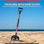 Sand Sifter Shovel - Soil Sifter for Beach, Gardening, Cat Litter, Chicken Coop Scooper and Metal Detecting - Durable Metal Mesh Scoop with Ergonomic Handle Double Grip