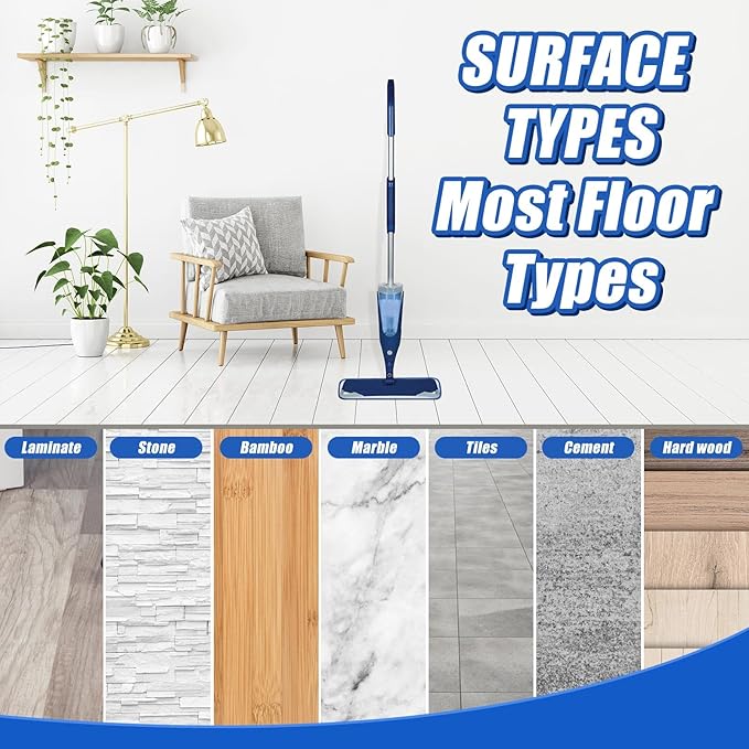4 Pieces Microfiber Cleaning Pads Compatible with Bona Mop Reusable 18 Inch Replacement Cleaning Pads Washable Refills Replacement Heads for Floor Cleaning