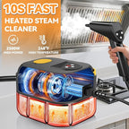 KingSom Handheld Steam Cleaner,6-Level Adjustable Handle Steam Cleaner for Home,2500W High Pressure steam Cleaner for Cleaning,10s Fast Heat-Up,47.3oz Tank,10 IN 1 Portable Steam Cleaner for Car