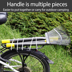 Leaf Rake, 30-76 inch Garden Rakes for Leaves Heavy Duty Long Handle, 25 Tines 18" Wide Metal Thatch Lawn Gravel Shrub Yard Landscape Rake for Leaves and Grass