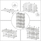 C&AHOME Wire Cube Storage, 8 - Cube Organizer Metal C Grids, Modular Shelves Units, Closet Organizer, Ideal for Home, Office, Living Room, 24.8" L x 12.4" W x 48.4" H, Blue UWCS3008B