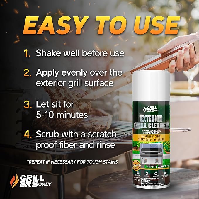 2 Pack Stainless Steel Cleaner 14.78 oz | Cleaning Spray Grill Cleaner for Outdoor Grill Grilling Accessories BBQ Outdoor Kitchen