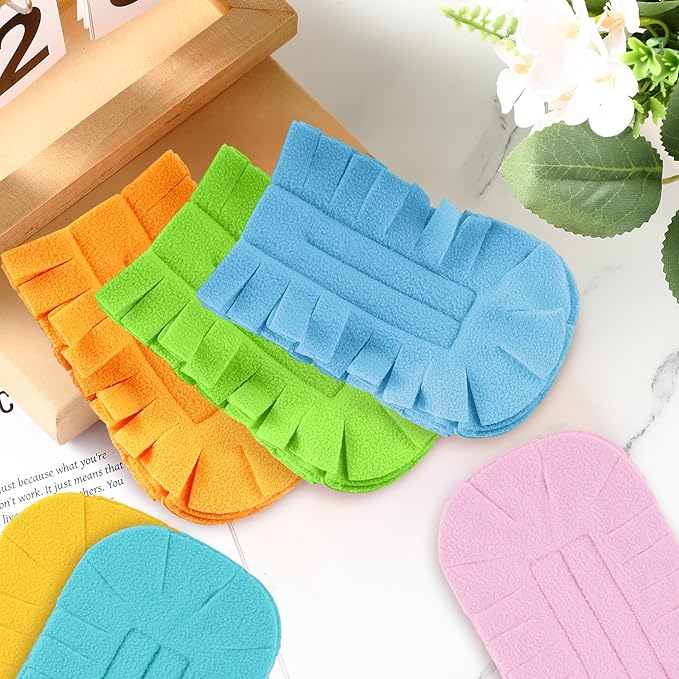 Zubebe 12 Pcs Duster Refill Reusable Fleece Duster Refills Feather Flat Dusters Multi Surface Washable Cleaning Pads Tools for Home, Blinds, Car, Pet, Furniture, Fans (Candy Color)