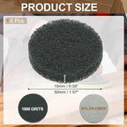 uxcell 8Pcs Scrubber Scouring Pad, 2 Inch 1000 Grits Drill Power Brush Hoop and Loop Scrub Pads Discs Polishing Pad for Household Furniture Automotive Cleaning, Gray