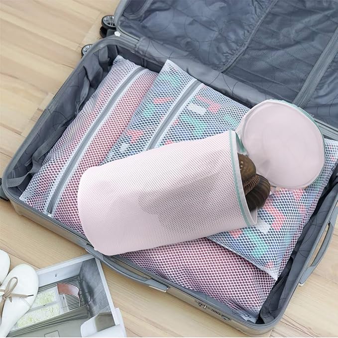 Kimmama Shoe Washing Machine Bag,Laundry Shoes Bags,Sneaker Wash Protector Sack,Sandwish Mesh,White,8x15"